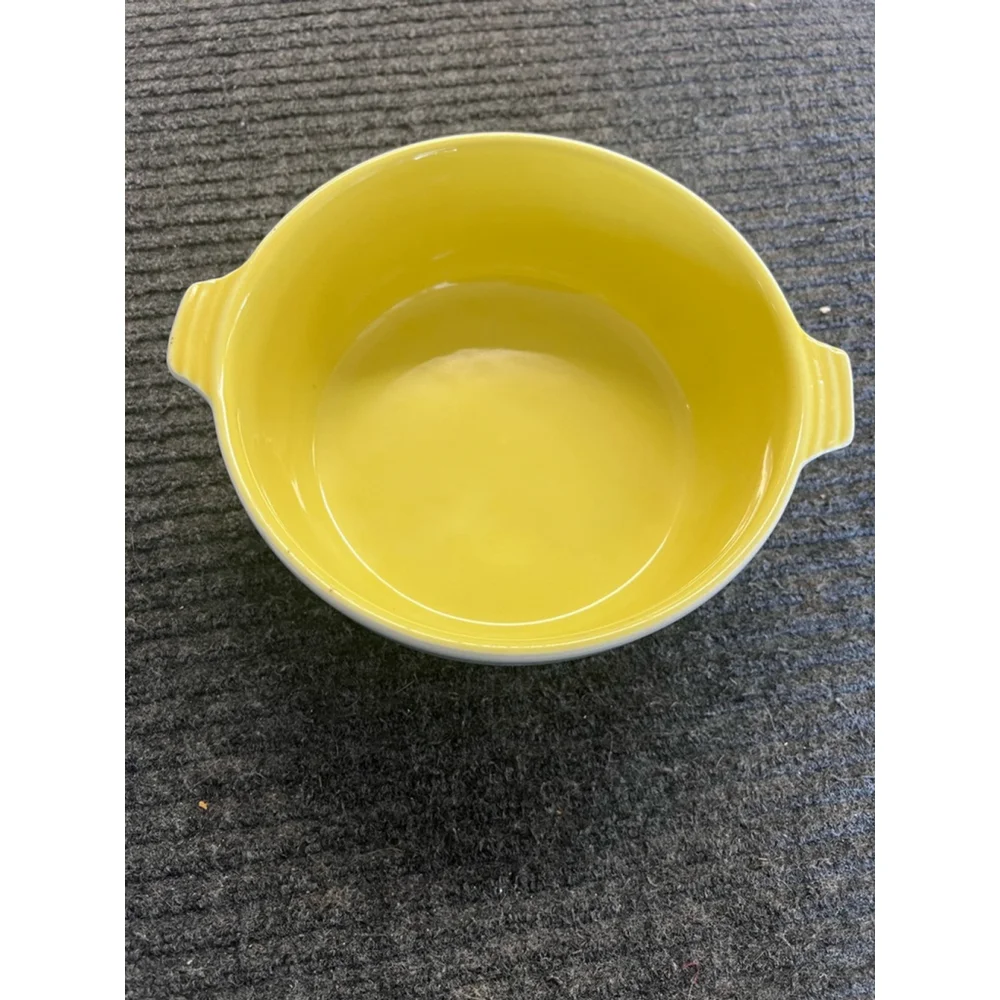 Vintage General Electric Refrigerator Yellow and Gray Hall Ovenware Dish, No Lid